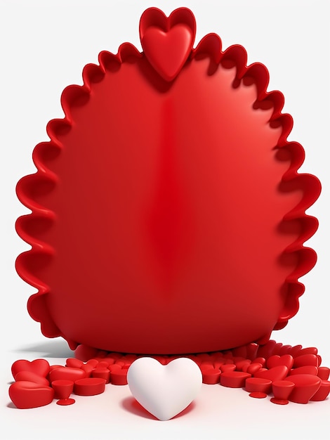 Rendering 3D Sfondo di San Valentino con cuori rossi