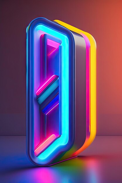 rendering 3d sfondo geometrico astratto al neon