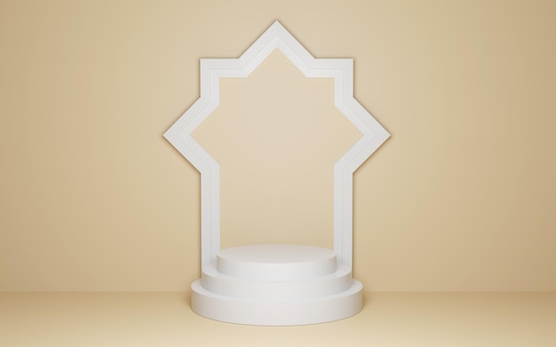 Rendering 3D Sfondo islamico beige Ramadan Kareem