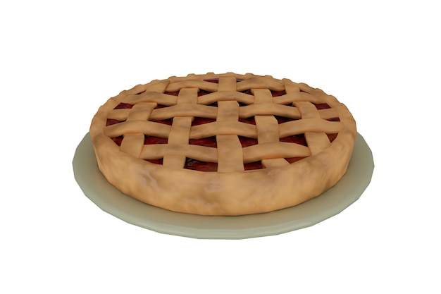 Rendering 3d torta di ciliegie realistica