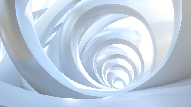 Rendering 3D tunnel bianco astratto stile tecnologico futuristico