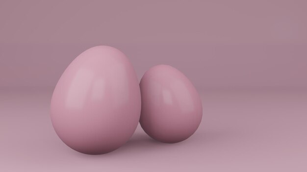 Rendering 3D Uovo di Pasqua su sfondo rosa