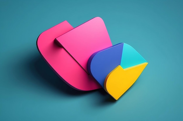 Rendering 3D vibrante e colorato simbolo gonfiato della freccia del puntatore del mouse su sfondo colorato con ombra
