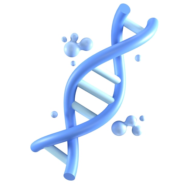 rendering dell'icona 3d del frullatore illustrazione del dna umano