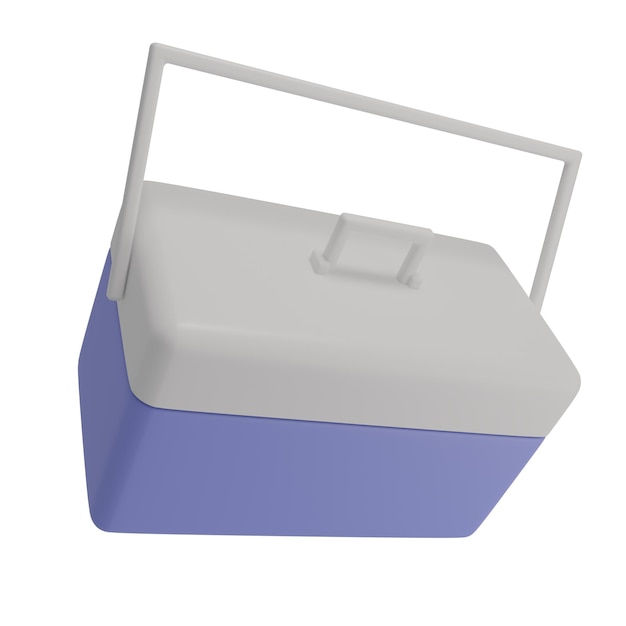 Rendering dell'illustrazione dell'icona isolata della scatola del congelatore portatile 3D