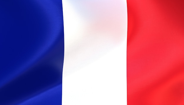 Rendering della bandiera della Francia con texture