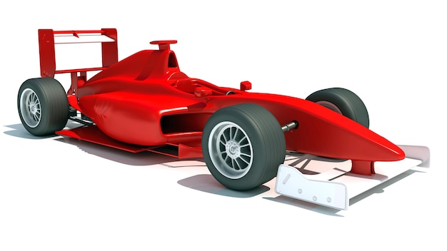 Rendering di auto da corsa su sfondo bianco