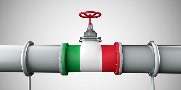 Rendering di concetto d dell'industria petrolifera dell'oleodotto del gasolio e del gas in Italia