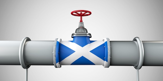Rendering di concetto d dell'industria petrolifera dell'oleodotto scozzese e del gasdotto