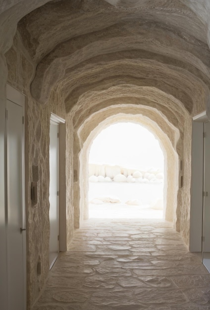 Rendering di interni fotorealistici 3D Architettura del corridoio di design per la casa contemporanea Foto Stock