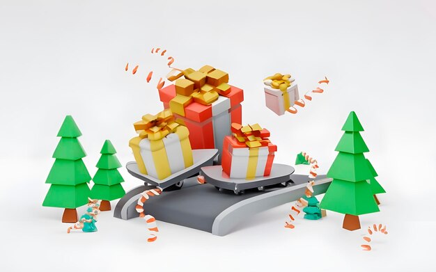 Rendering di scatole regalo 3D