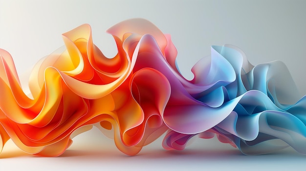 Rendering di sfondo astratto 3D con elementi di design a onde colorate