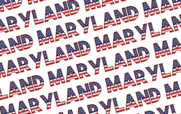 Rendering di sfondo d a stelle e strisce dello stato del Maryland, Stati Uniti