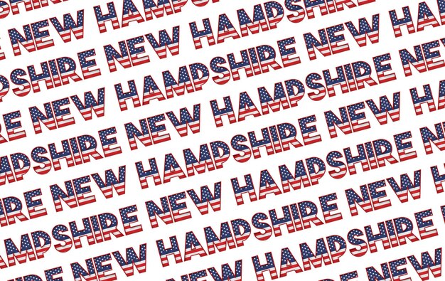 Rendering di sfondo d a stelle e strisce dello stato del New Hampshire