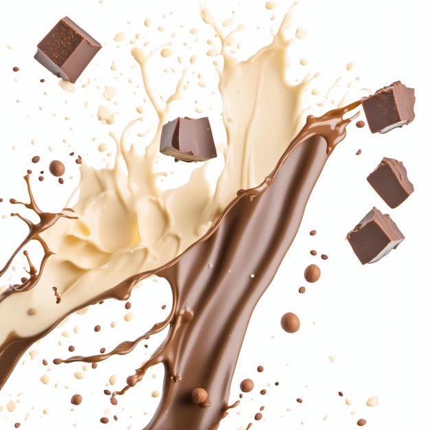 Rendering di spruzzi di cioccolato Generato con AI