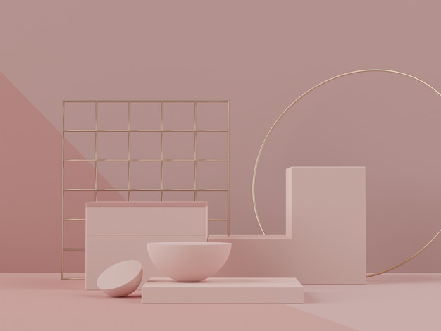 Rendering di un podio minimalista moderno realistico