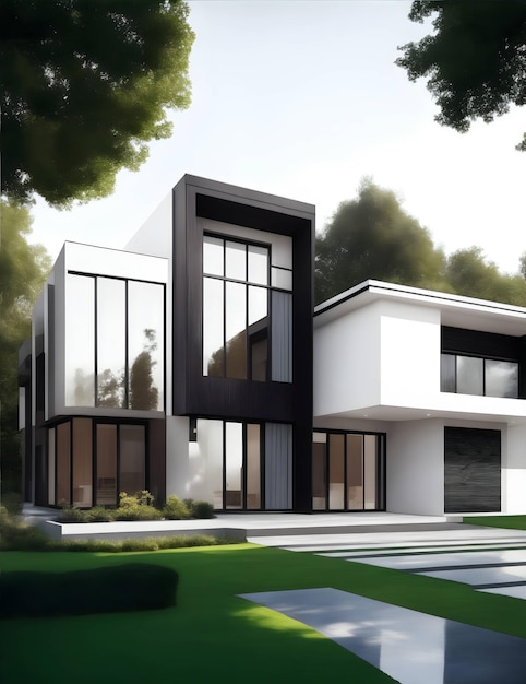 Rendering di una casa moderna