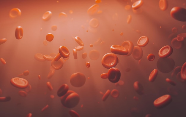 Rendering fotorealistico 3D dei globuli rossi