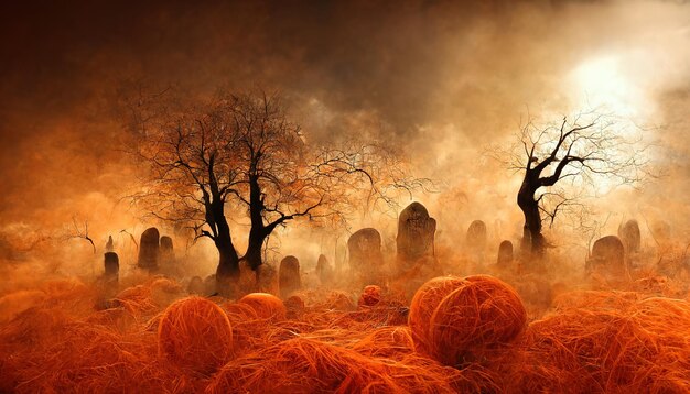 Rendering magico di notte di Halloween AI