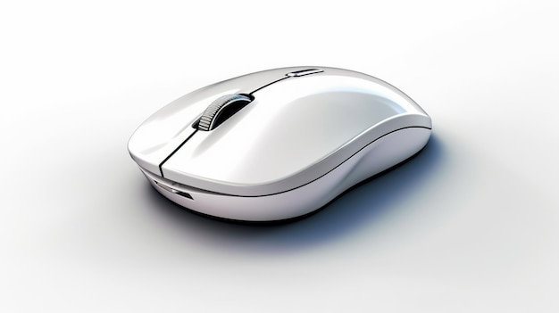 Rendering realistici Mouse a bottone bianco luccicante