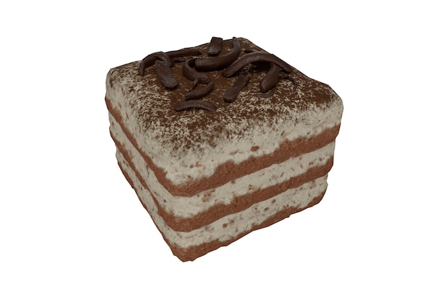 rendering realistico del dessert 3d del tiramisù