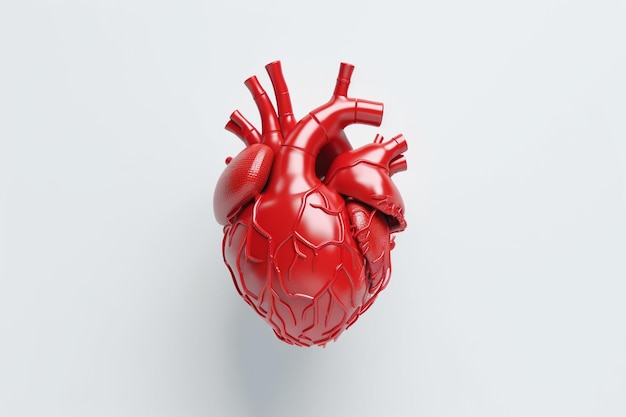 Rendering realistico dell'arte dell'illustrazione del cuore umano 3D