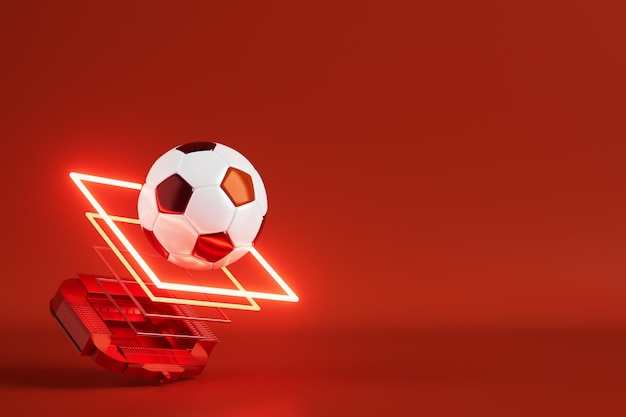 Rendering realistico di progettazione di oggetti di calcio 3d