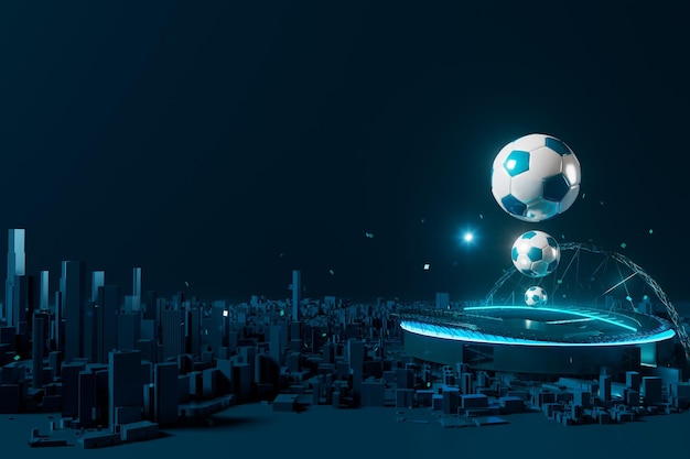 Rendering realistico di progettazione di oggetti di calcio 3d