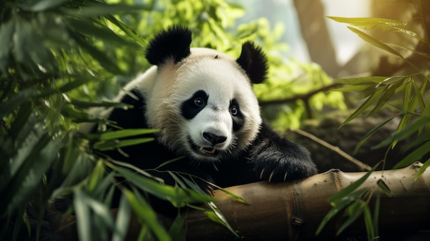 Rendering realistico di un'arpia Harpyja Panda Bear nello zoo brasiliano