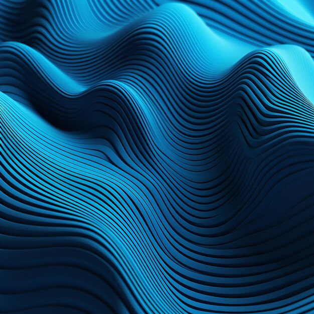 Rendering tridimensionale del modello ondulato blu Ai generativo