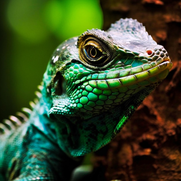 Reptili della foresta pluviale in primo piano AI generativa