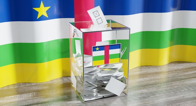 Repubblica Centrafricana urne voto elezione concetto 3D'illustrazione