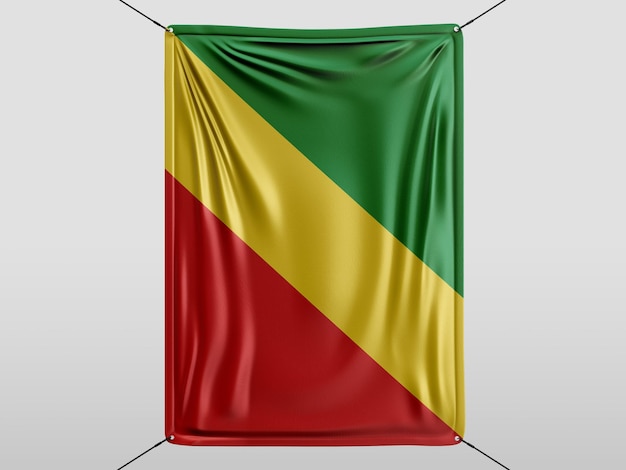 Republic_of_the_congo of 3D render flag Isolato e sfondo bianco