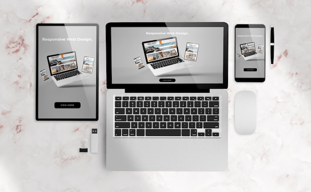 Responsive web design su dispositivi rendering 3d