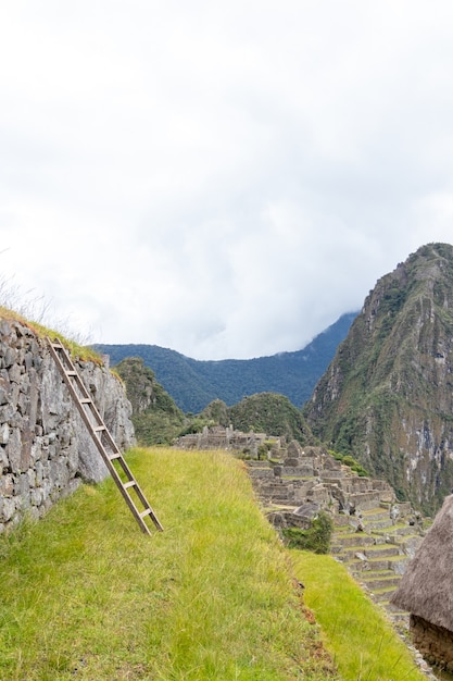 Resti archeologici di Machu Picchu situati nelle montagne di Cusco. Perù