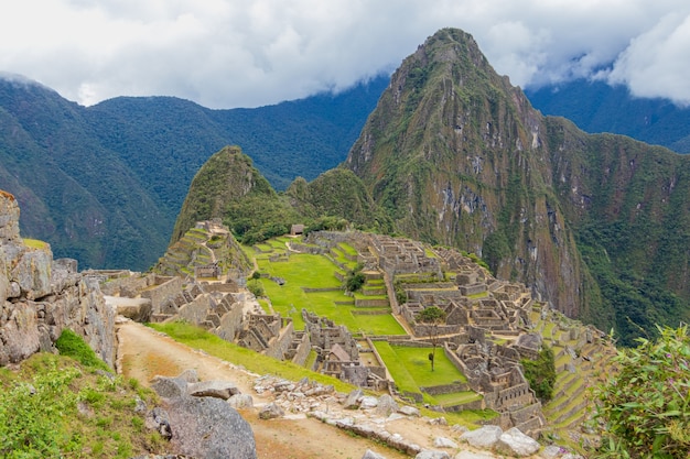 Resti archeologici di Machu Picchu situati nelle montagne di Cusco. Perù