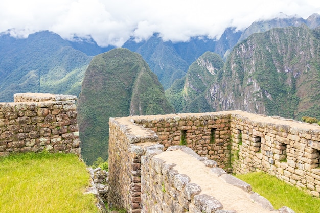 Resti archeologici di Machu Picchu situati nelle montagne di Cusco Peru