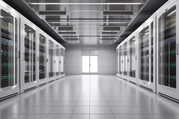 Rete di connessione in server data center camera sistemi di archiviazione rendering 3D