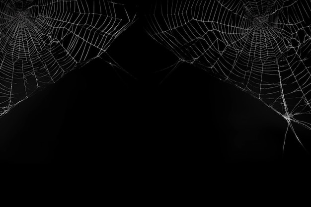 Rete di ragno per Halloween su uno sfondo nero