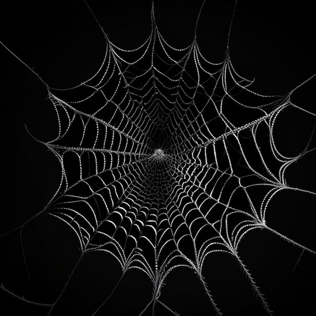 Rete di ragno su sfondo nero