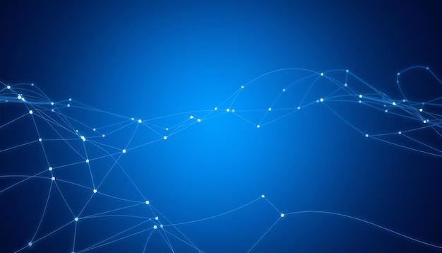 Rete digitale astratta su sfondo blu