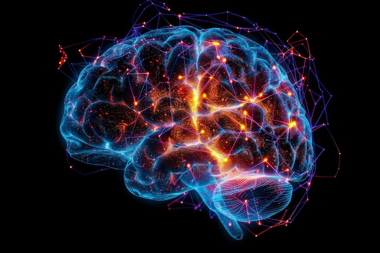 Rete sinaptica illuminata dal cervello neurale digitale