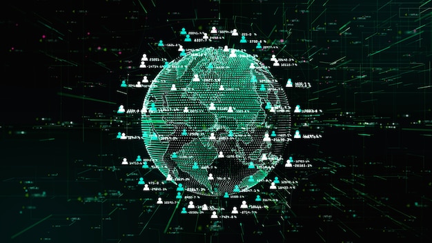 Rete tecnologica per informazioni olografiche di marketing su Internet