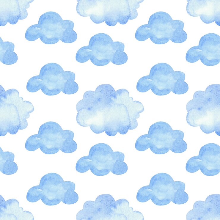 Foto reticolo dell'acquerello con nuvole blu. elementi senza soluzione di continuità