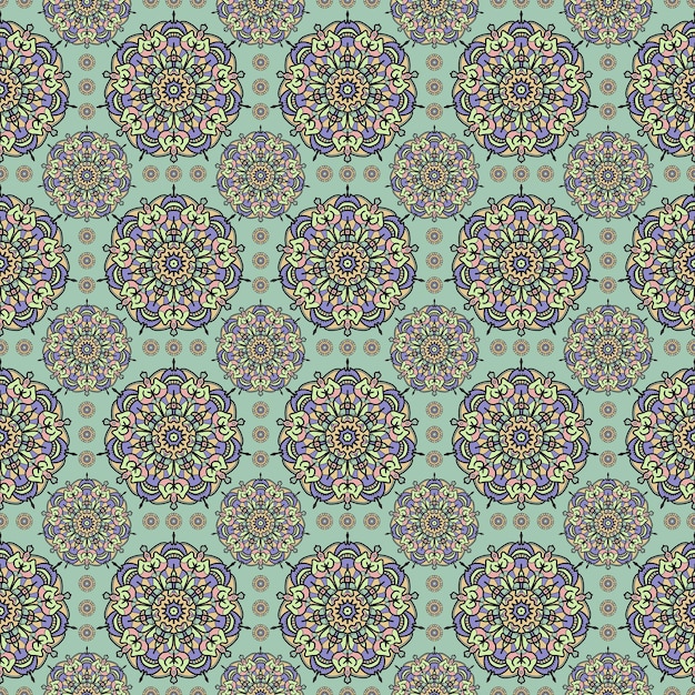 Reticolo senza giunte della mandala geometrica su green