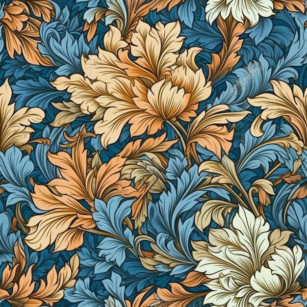 Reticolo senza giunte di intricati fiori che sbocciano