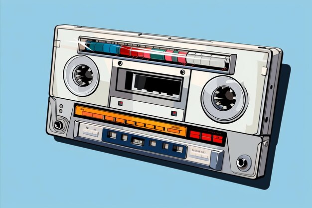 Retro 90s Cassette Player Recorder Boombox Stereo Radio Music Tape Deck per l'audio vintage Nostalgia