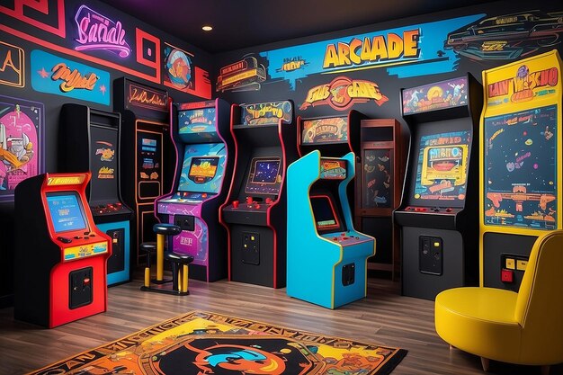 Retro Arcade Game Mural sulla parete