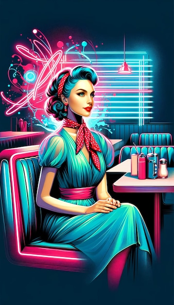 Retro Diner Diva Vintage Glow