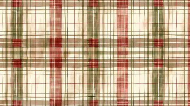 Retro Gingham Plaid Disegno senza cuciture Colori natalizi classici Perfetti per progetti natalizi